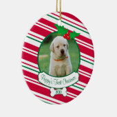 Welpe's First Christmas - Candy Cane Keramik Ornament (Rechts)