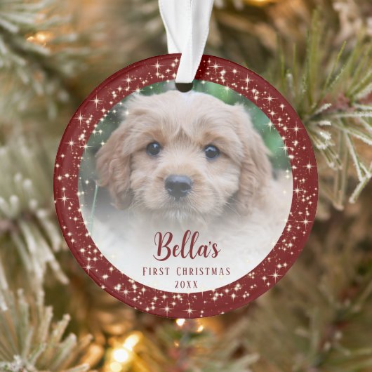 Welpe's First Christmas Red Ornament (Baum)