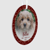 Welpe's First Christmas Red Ornament (Vorderseite)