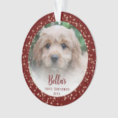 Welpe's First Christmas Red Ornament (Vorderseite)