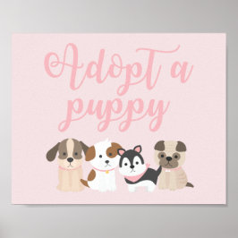 Welppy Birthday Party Sign Adoptierte ein Puppy Pi Poster
