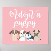 Welppy Birthday Party Sign Adoptierte ein Puppy Pi Poster (Vorne)
