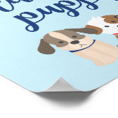 Welppy Birthday Party Sign Adoptierte ein Welpe Bl Poster (Ecke)