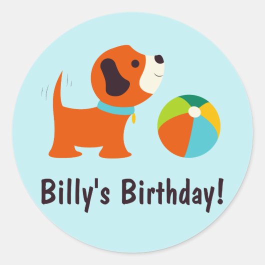 Welppy Birthday Sticker (Vorderseite)