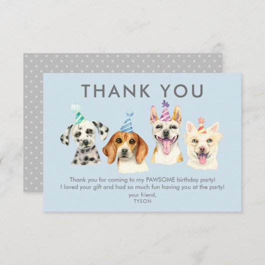 Welppy Dog Birthday Party Danke (Vorne/Hinten)