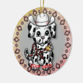 Welppy Dog Sheriff Keramik Ornament (Links)