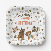 Welppy Paw ty Birthday Party Pappteller (Vorderseite)