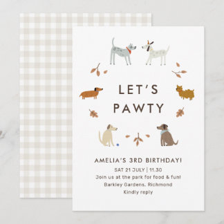 Welppy Pawty Dog Park Niedlich Moderne Geburtstags Einladung