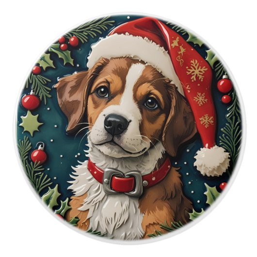 Welppy Wonder Christmas Keramikknauf (Vorderseite)