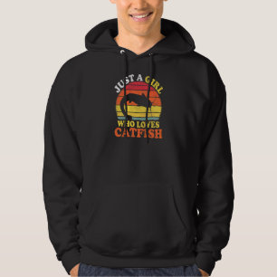 Wels Fisch Vintage Nur Ein Mädchen Das Wels Liebt Hoodie