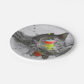 Wels nimmt dem Köder photographische Kunst Pappteller (Schrägansicht)