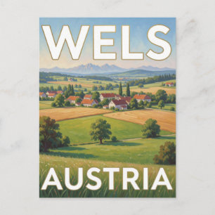 Wels Österreich Grüne Felder Szene Postkarte