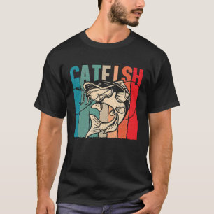 Wels Retro Welsfischen Süßwasserfischen Fischer T-Shirt