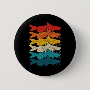 Wels Vintage Fisch Wels Angeln Button