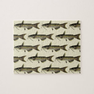 Welsangeln, Vintage Meeresleben Flussfische Puzzle