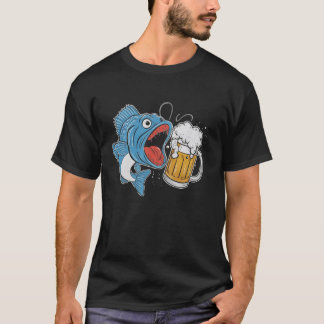 Welsangeln Wels & Bier Deshalb bin ich hier T-Shirt