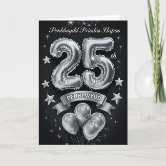 Welsh 25. Wedding Anniversary Card Karte