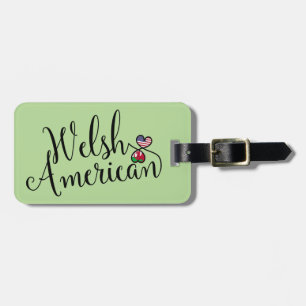 Welsh American Entwine Heart Luggage Tag Gepäckanhänger