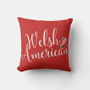 Welsh American Entwined Hearts Throw Cushion Kissen