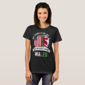 Welsh American Flag Welsh Roots USA Citizen T-Shirt (Vorne ganz)