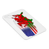 Welsh American Flags Map Flexi Magnet (Rechte Seite)