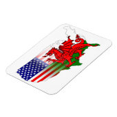 Welsh American Flags Map Flexi Magnet (Linke Seite)