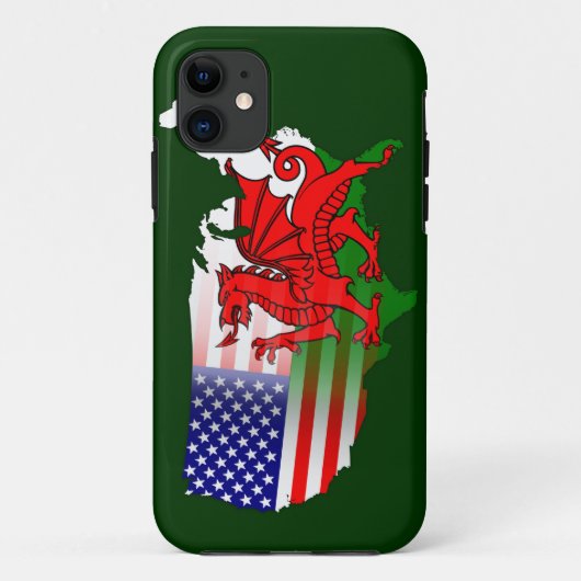 Welsh American Flags Map iPhone 5 Fall Case-Mate iPhone Hülle (Rückseite)
