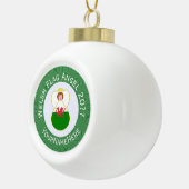 Welsh Angel Christmas Flag Personalisiert Keramik Kugel-Ornament (Rechts)