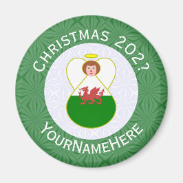 Welsh Angel Christmas Flag Personalisiert Magnet