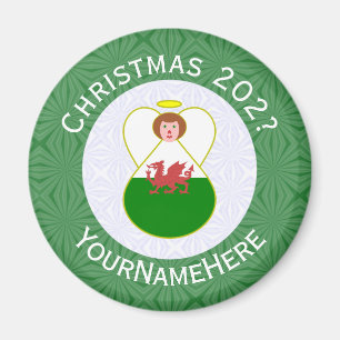 Welsh Angel Christmas Flag Personalisiert Magnet