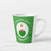 Welsh Angel Christmas Flag Personalisiert Milchtasse (Rechts)