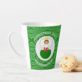 Welsh Angel Christmas Flag Personalisiert Milchtasse