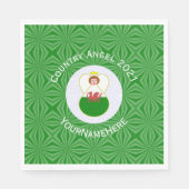 Welsh Angel Christmas Flag Personalisiert Serviette (Vorderseite)
