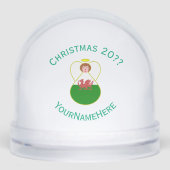 Welsh Angel Christmas Flag Personalized Schneekugeln (Vorderseite)
