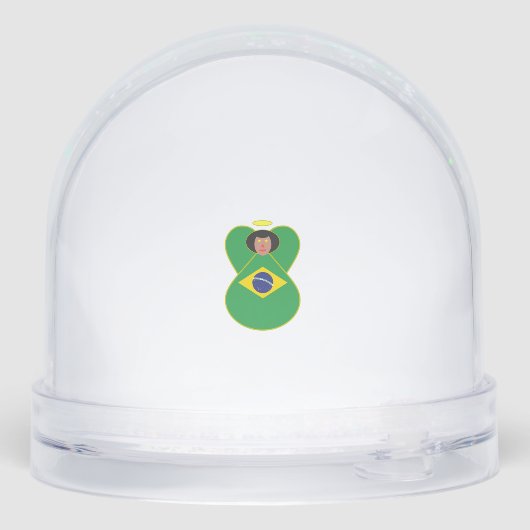 Welsh Angel Christmas Flag Personalized Schneekugeln (Rückseite)