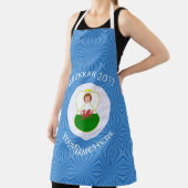 Welsh Angel Hanukkah Flag Personalized Large Schürze (InSitu)