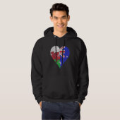 Welsh Australian Flag Heart Hoodie (Vorne ganz)