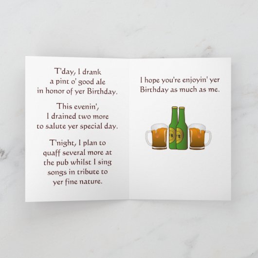 Welsh Bi-lingual Birthday Greeting Karte (Innenseite)