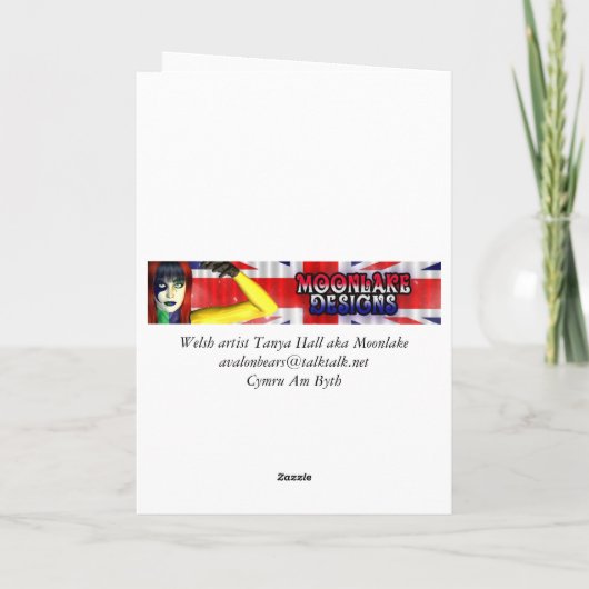 Welsh Birthday Card, Penblwydd Hapus 14 Karte (Rückseite)