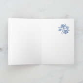 Welsh Blue on White Floral Grandparents Day Card Karte (Innenseite)
