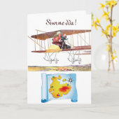 Welsh Bon Voyage Gruß Karte (Gelbe Blume)