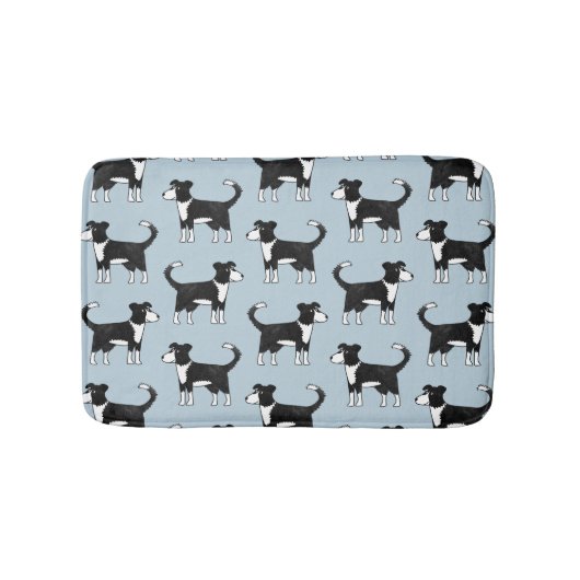 Welsh Border Collie Dog Badematte (Vorderseite)