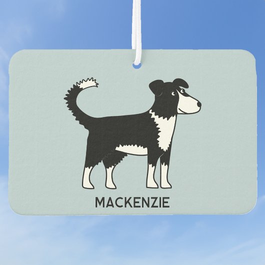 Welsh Border Collie Dog Personalisierter Name Autolufterfrischer