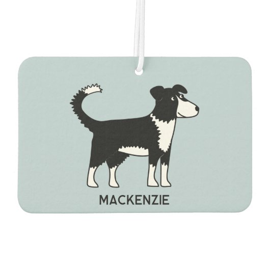Welsh Border Collie Dog Personalisierter Name Autolufterfrischer (Rückseite)