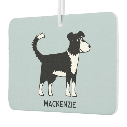 Welsh Border Collie Dog Personalisierter Name Autolufterfrischer (Links)