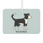 Welsh Border Collie Dog Personalisierter Name Autolufterfrischer (Vorderseite)