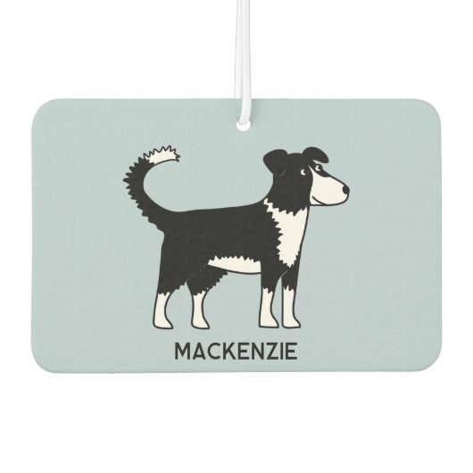 Welsh Border Collie Dog Personalisierter Name Autolufterfrischer (Vorderseite)