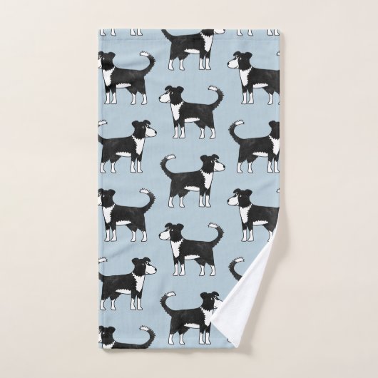 Welsh Border Collie Sheep Dog Blue Badhandtuch Set (Handtuch)
