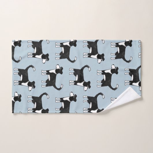 Welsh Border Collie Sheep Dog Blue Badhandtuch Set (Handtuch)