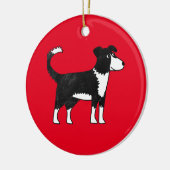 Welsh Border Collie Sheep Dog Keramik Ornament (Links)